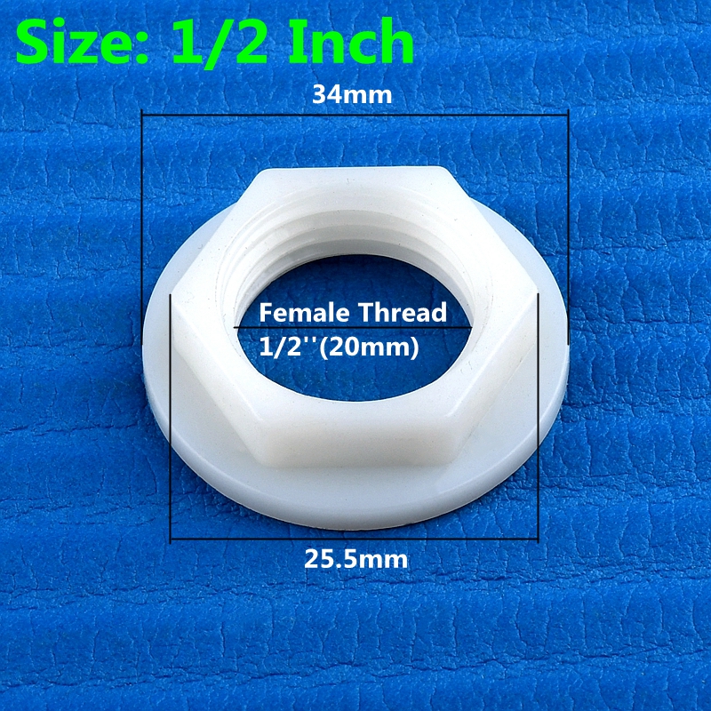 2 ~ 100 Uds hilo femenino 1/2 ~ 2 pulgadas plástico blanco Nylon tuerca de sujeción hexagonal jardín Micro riego Pagoda tapa de tornillo accesorio: Marrón / 1/2"