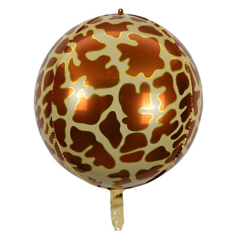 20Pcs Safari Animal Print Foil Balloon 22 inch Wild 4D Round Helium Balloon Jungle Zoo Theme Baby Shower Birthday Decor