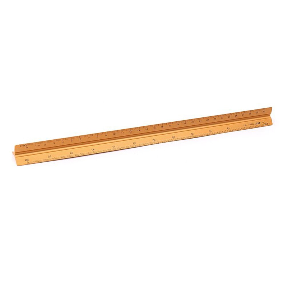 30cm Triangular Architect Scale Ruler Aluminum Scale Ruler for Drafting FKU66: gold small scale