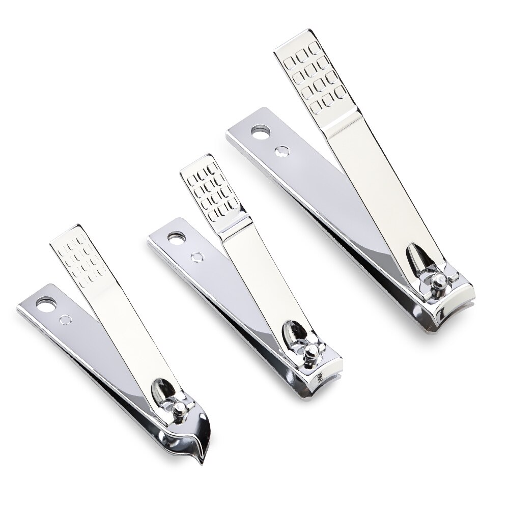 Cortaúñas plateado, de 3 tipos cortauñas, cortador de uñas para pies portátil, pinza de acero inoxidable para cutículas