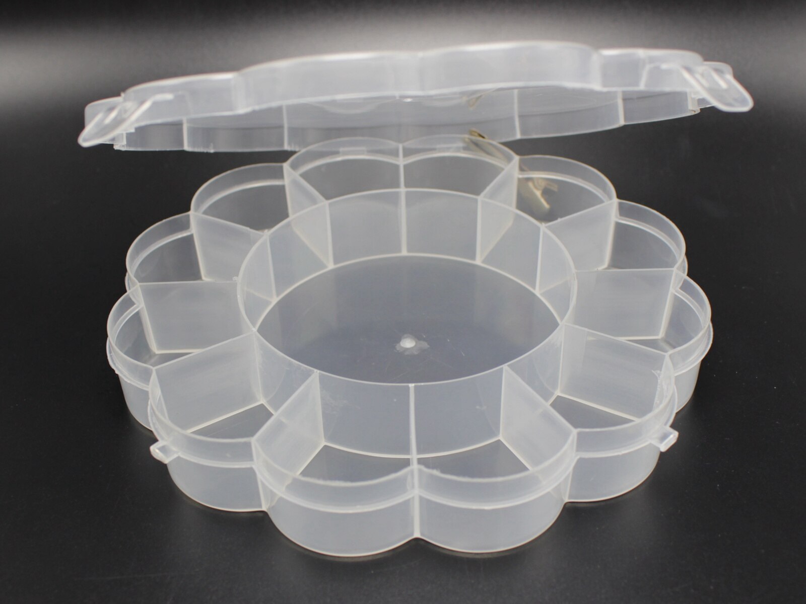 Klar Kunststoff Organizer fallen Fächer Schmuck Perlen Anzeige Lagerung Kasten: 14 Blume 145mm