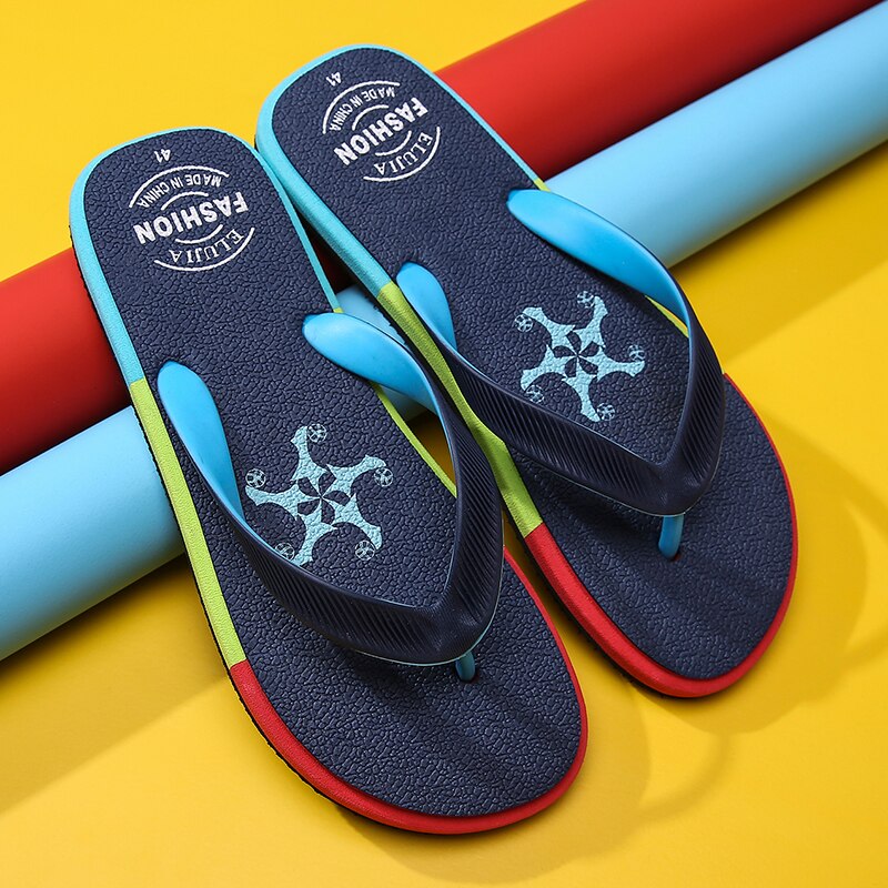 Sommer Regenbogen Blau Männer Hausschuhe aufbringen Druck Nicht Unterhose Herren kippen-Flops Bequeme Müßiggänger Schuhe Zapatos hombre