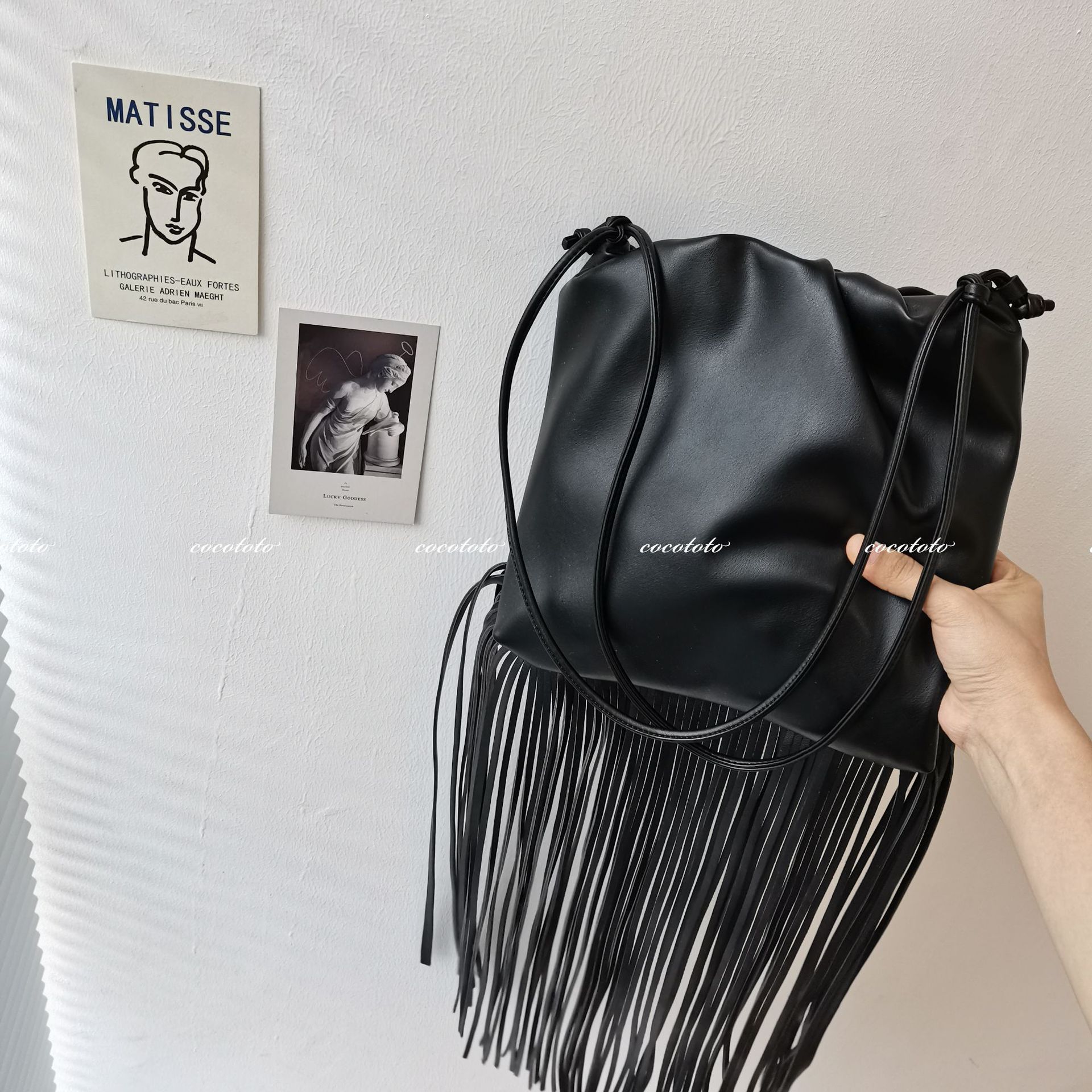 Ins Mode Kwastje Vrouwen Schoudertas Leer Bohemian Handtas Clutch Purse Nationale Stijl Omzoomd Messenger Bag