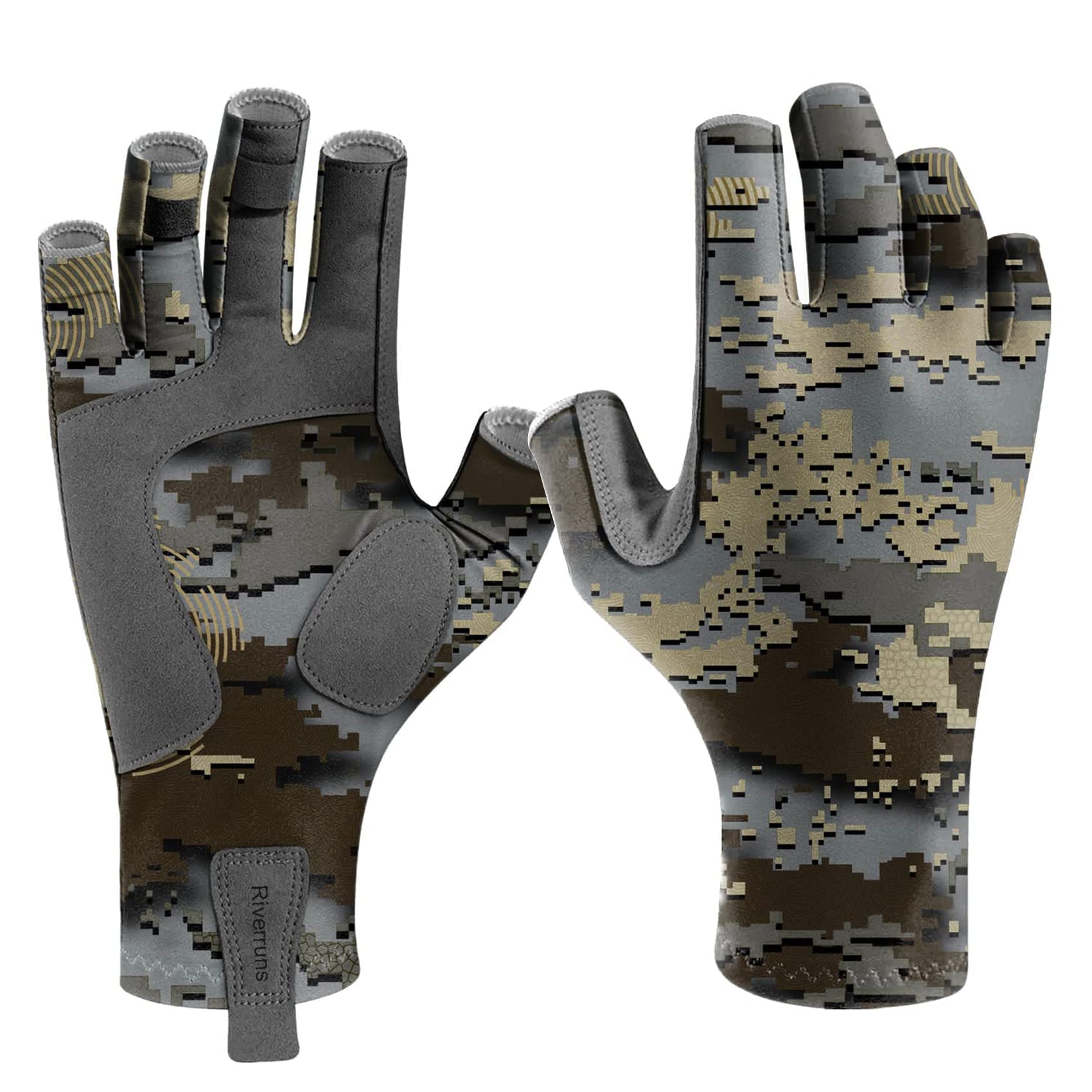 Riverruns Fingerless Fishing Gloves are for Men and Women Fishing Boating Kayaking Hiking Running Cycling: M / green