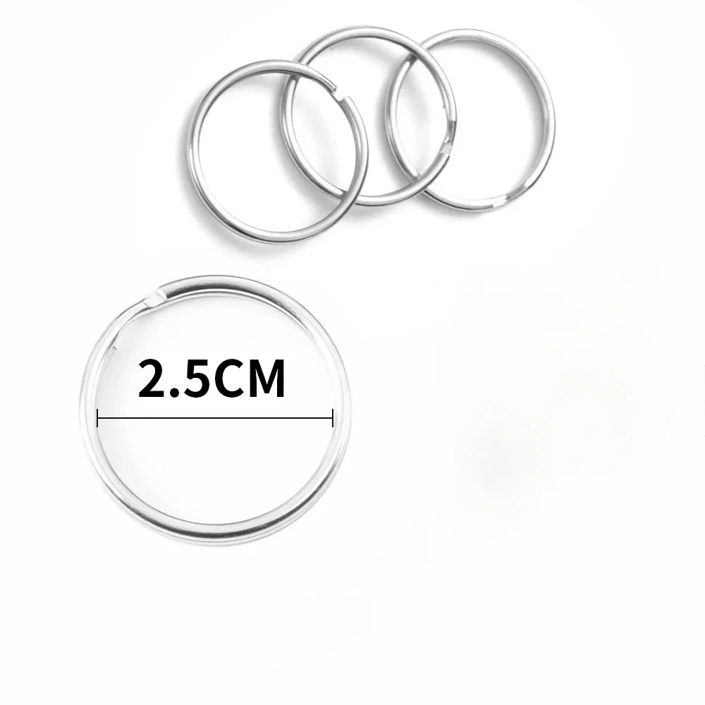 Stainless Steel Key Rings Round Flat Line Split Rings Car Keyrings Jewelry Making Metal Keychains Circle DIY Findings: 12 cm