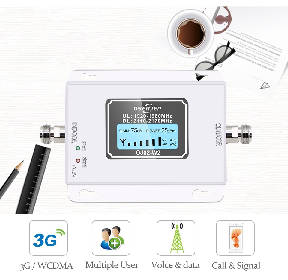 Mini 3G UMTS Band1 2100Mhz mobile phone signal amplifier booster repeater LCD amplifier