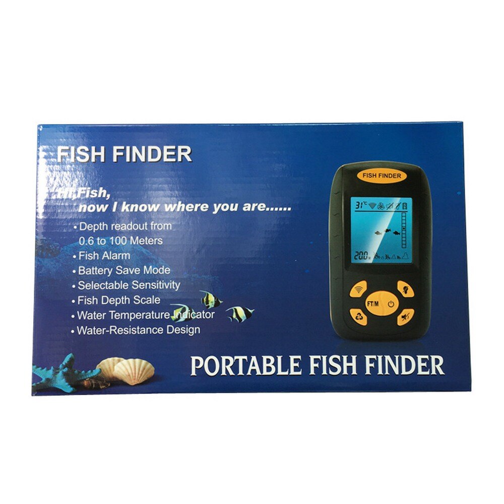 Smart Draagbare Draadloze Fish Finder Fishfinder Met Vis Alarm Systerm Lcd Display 100M Diepte Detector Voor Zee Meer vissen
