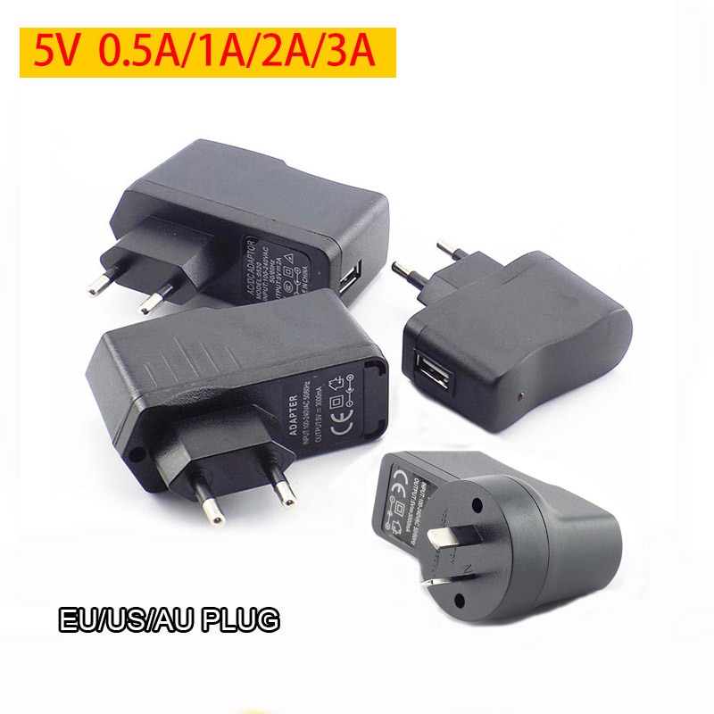 USB Ladegerät für Power Bank Telefon 5V 0,5 EINE 1A 2A 3A USB Lade AC zu DC Netzteil adapter Wand Reise Ladegerät EU/US/AU Stecker