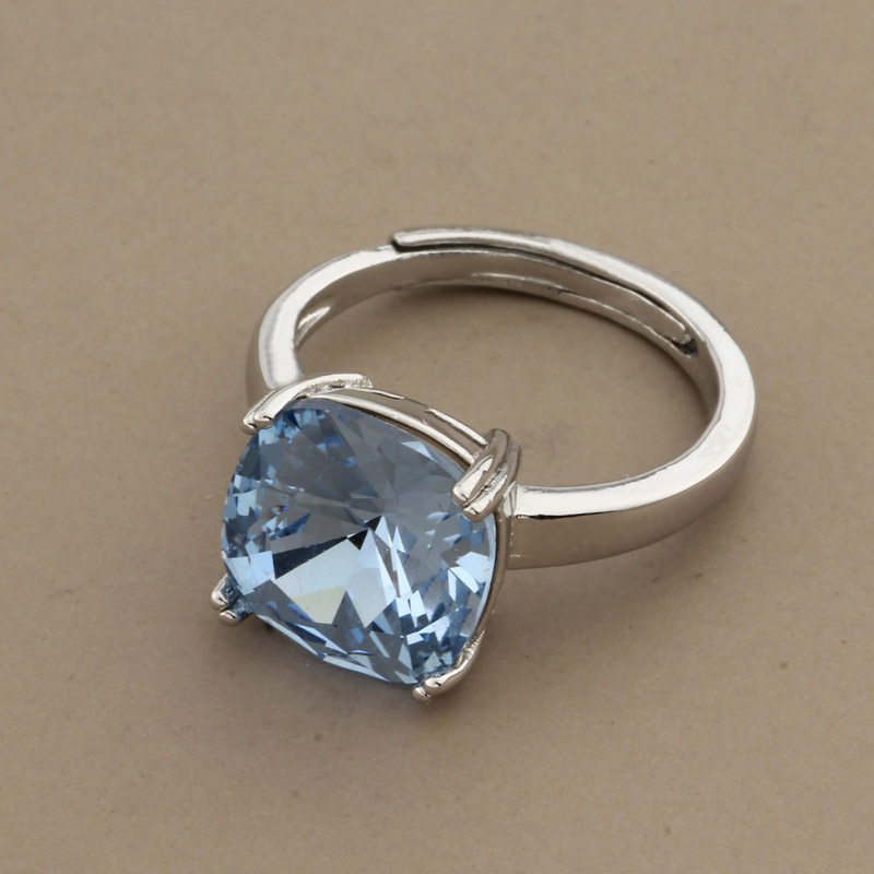 Anillos de lujo con forma cuadrada para mujer, joyería de clásico, joya para , anillo de boda, de joyería Vintage, 2022: Púrpura claro