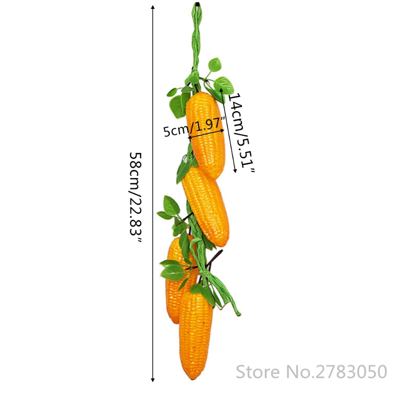 Artificial Fruit Vegetables Peach Lemon Mango String for Restaurant Hotel Home Garden Decoration Hanging Pendant Display Props: Corn