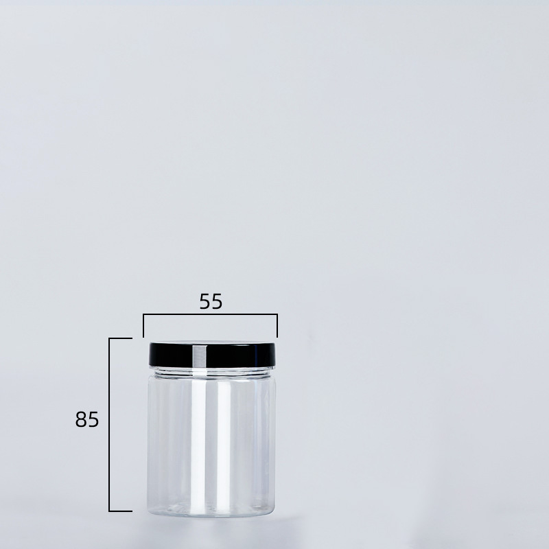 Botella de embalaje de plástico PET transparente, botellas de sellado vacías, cubo Circular, almacenamiento, tarro de galletas, contenedor de tanque de sellado de grado alimenticio, 1 unidad: Amarillo claro