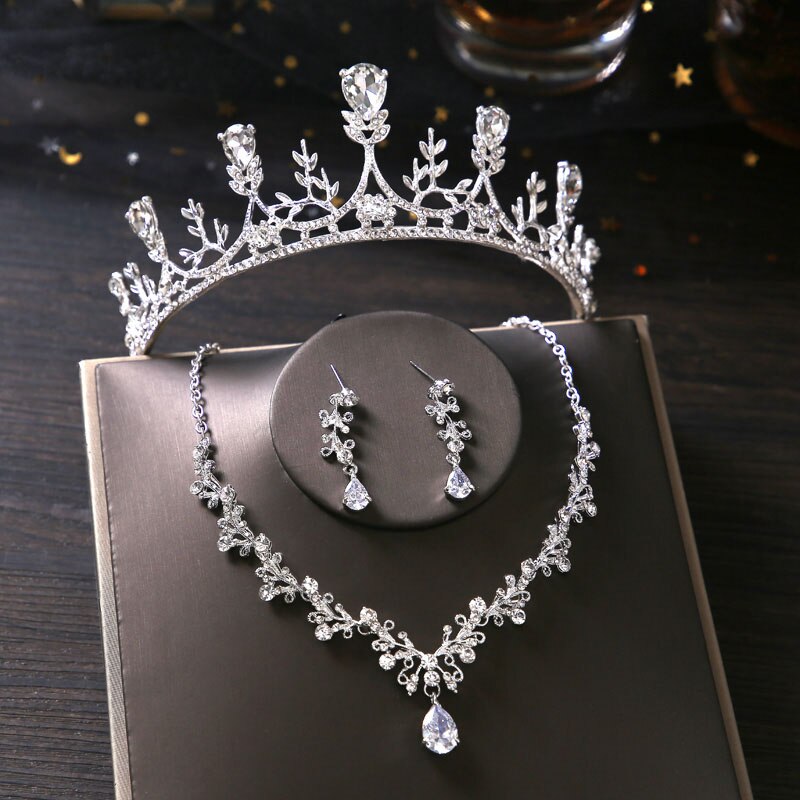 Ensemble de bijoux indiens pour mariée, Collection de mariage, accessoires de mariage pour femmes, couronne, diadème, collier, boucles d&#39;oreilles
