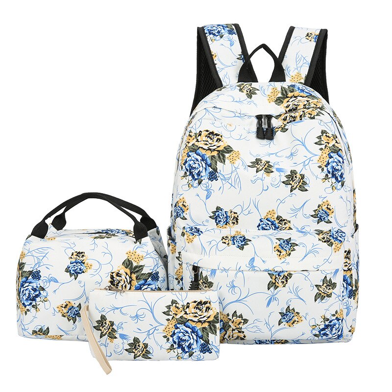 Stijl Canvas Bloemen Rugzak Student Schooltas