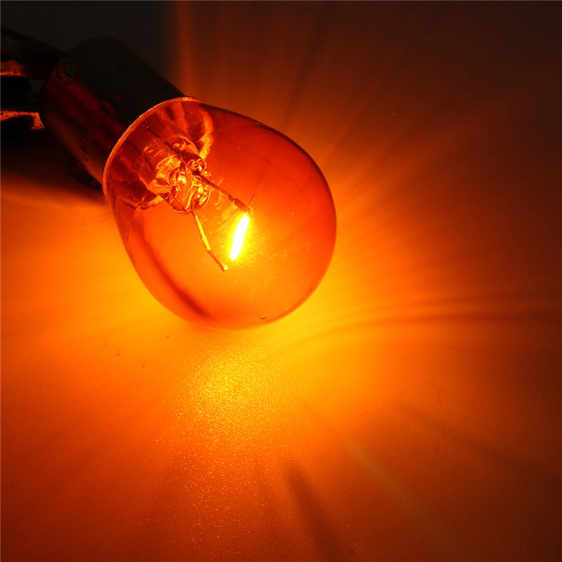 10x21w 1156 bau15s py21w Auto Kontroll leuchte Bremse Rück leuchte Standlicht Bernstein gelb Halogenlampe DC12V LED-Lampen