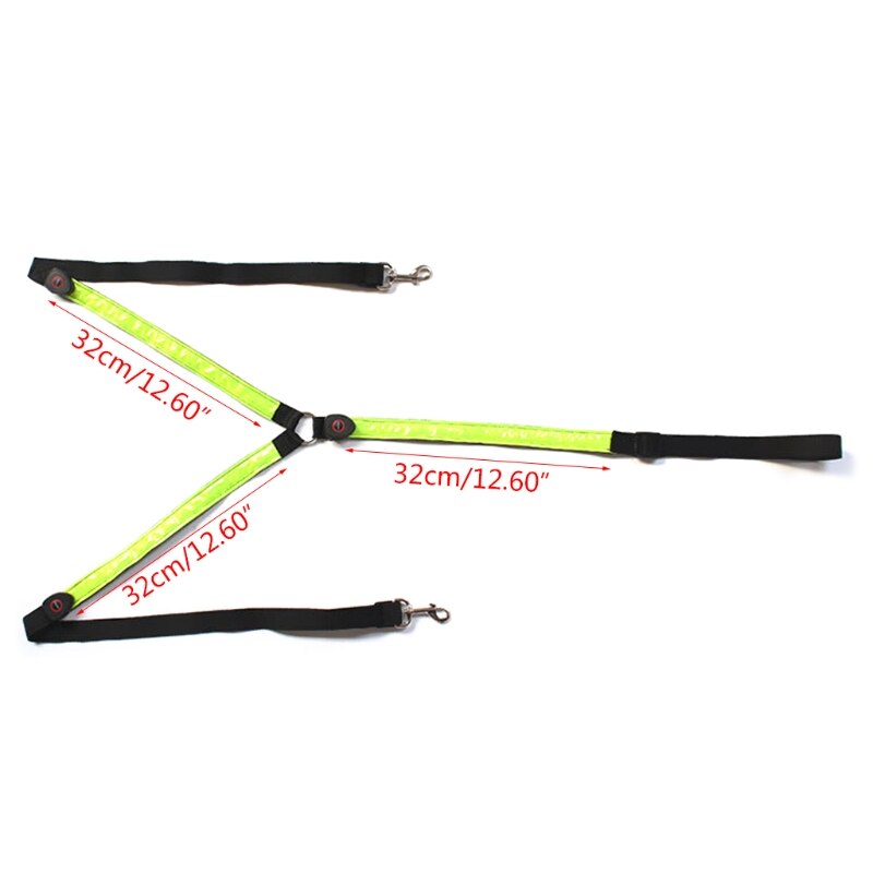 Horse Webbing Harness Collar Breastplate Adjustable Night Visible LED Light Chest Belt Safe Riding Equipment