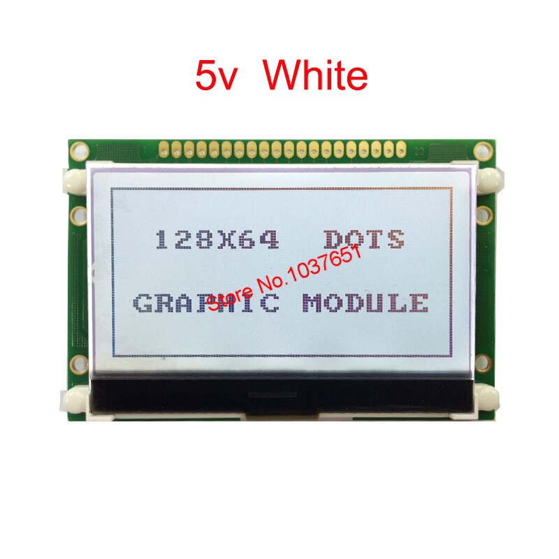 lcd module 12864 cog Graphic display 72x39mm ST7565P parallel serial SPI 3.3V 5v blue white and black touch screen LG12864U: white 5v