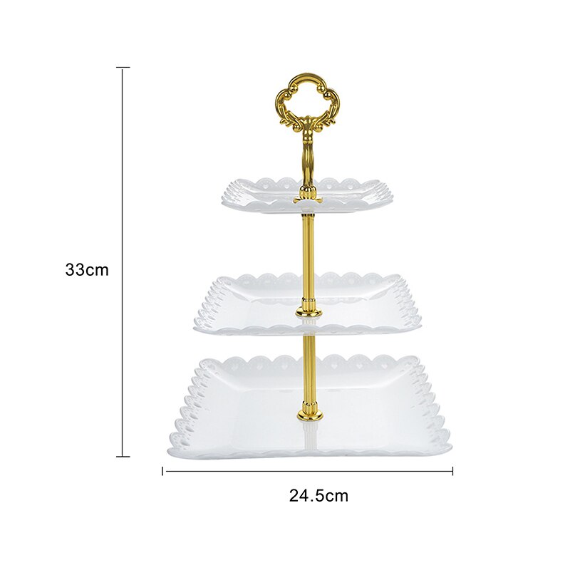 3 Tier Cake Stand Afternoon Tea Wedding Plates Party Tableware Bakeware Plastic Tray Display Rack Cake Decorating Tools