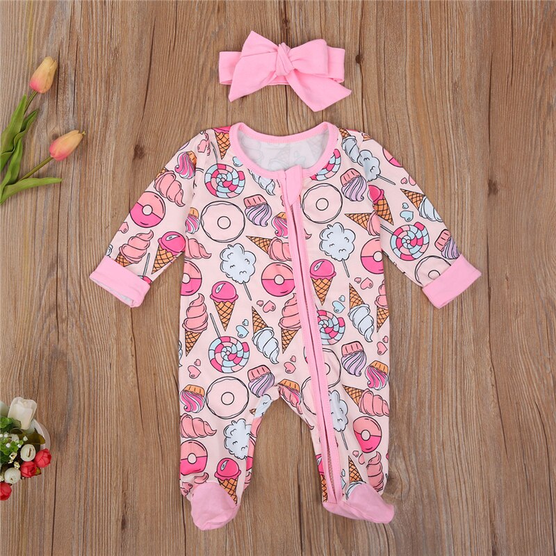 Roupas para bebê recém-nascido de 0 a 6m, menino, menina, manga longa, outono, inverno, macacão infantil, estampa de cabeça, roupa de dormir