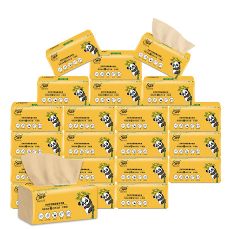 8 sacchetti di carta velina di pasta di bambù protezione ambientale carta riciclata tovaglioli domestici 300 fogli/pacco carta igienica