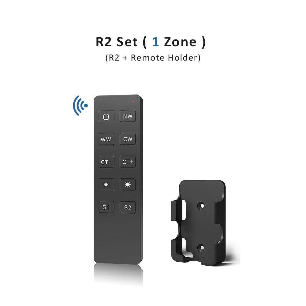 WW CW LED Controller 12V 24V 36V 2CH 16A 2.4G Wireless Remote Control RF LED Dimmer Switch for CCT Daul White LED Strip Light: R2 Remote Only