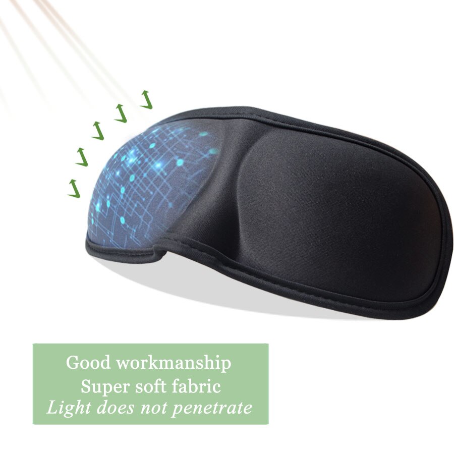 3D Ultra-tela suave y transpirable visera mascarilla para dormir de viaje portátil dormir resto ayuda ojo máscara cubierta parche de ojo máscara de dormir