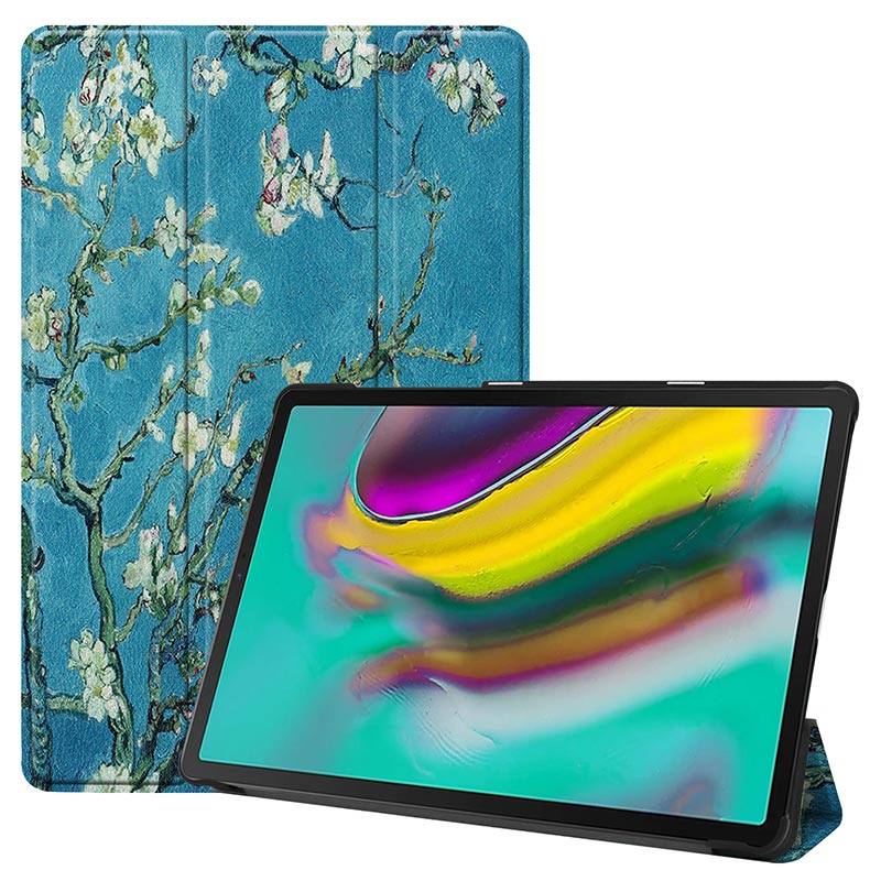 Para Samsung Galaxy Tab S5E Funda de cuero Delgado inteligente de 10,5 "Funda plegable magnética para Galaxy Tab S5E SM-T720 SM-T725 Funda: Apricot flower