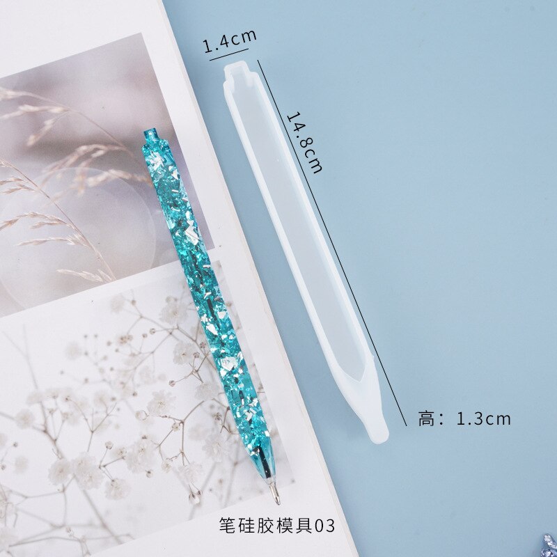 Resin pen mold expoxy pen refills silicium forme til resin art pen holder mold epoxy diy crafts resin casting forme: En -3 form