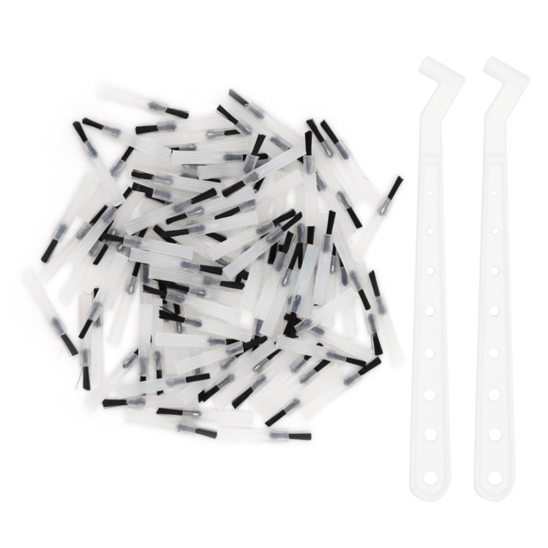 100 stuks Dental Micro Applicators Borstels met 2 stuks Handgrepen Sticks Breng Geneeskunde Borstel Geneeskunde Wipping Gereedschap