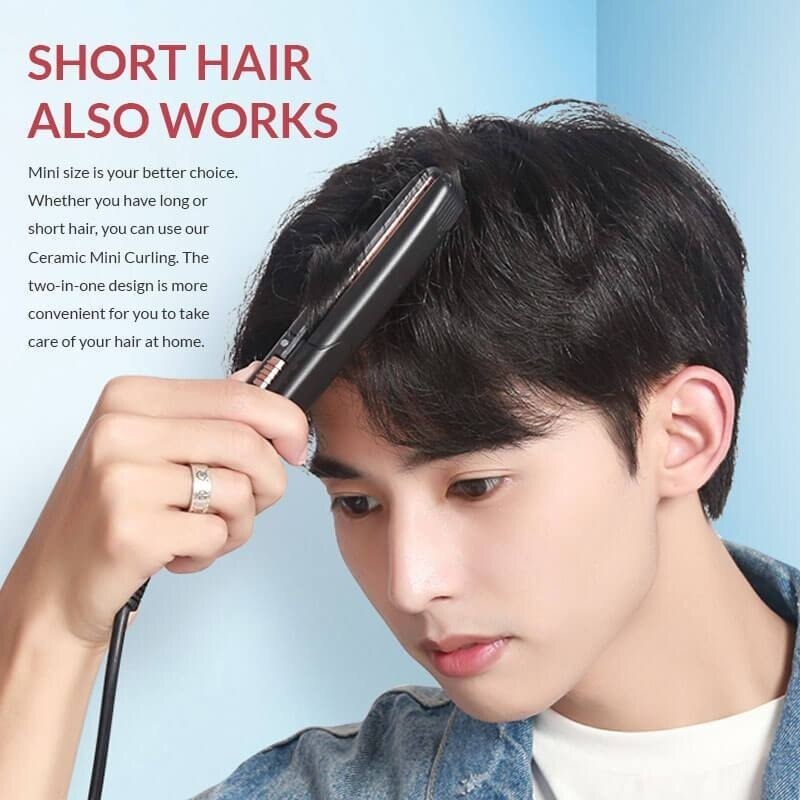 Mini Travel Hair Straightener Voltage Ceramic Tourmaline Ionic Flat Iron for Fine/Short Hair, Portable Straightener Iron