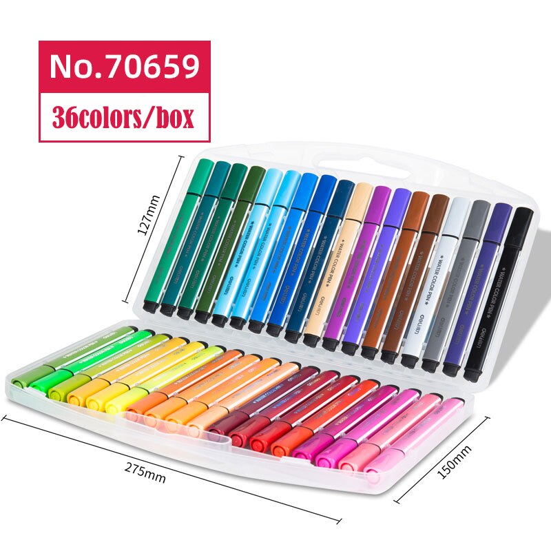 Deli Briefpapier Wasbare Markers Tekening Schilderen Kunst Levert Aquarel Pen Set Voor Kids: 36colors-70659