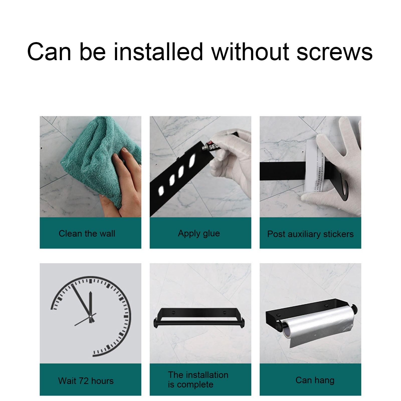 Rek voor aan de muur, badkamer, 304 keukenrollen, keukenrolhouder, roestvrijstalen wandhouder, multifunctionele papierrolhouder