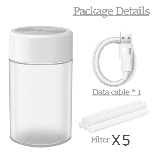 260ML Mini Portable Cool Mist Ultrasonic Air Humidifier Desk USB Cup Aromatherapy Sprayer Car Mist Maker Air Purifier: W5