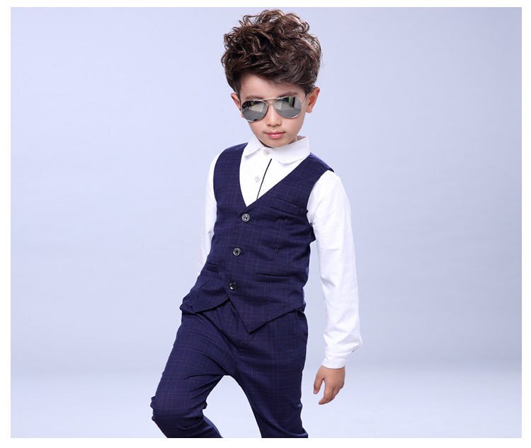 Boys Black Jacket Vest Tie Pocket Square Shirt Pant 5 Pc Suit 2T-7 main image 0