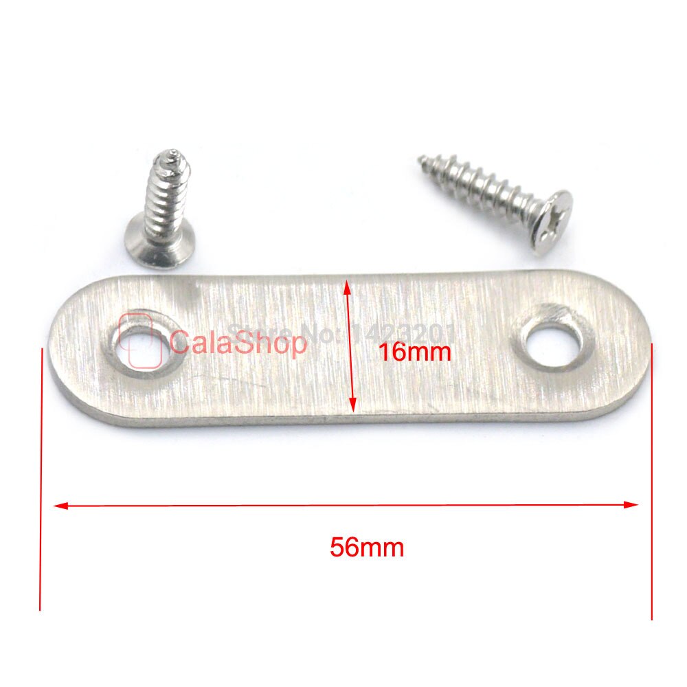 20 Pcs / Lot 46mm 56mm 76mm Length Stainless Steel Flat Fixing Plate Bracket Corner Brace Joint Fastener Angle Plate Connector