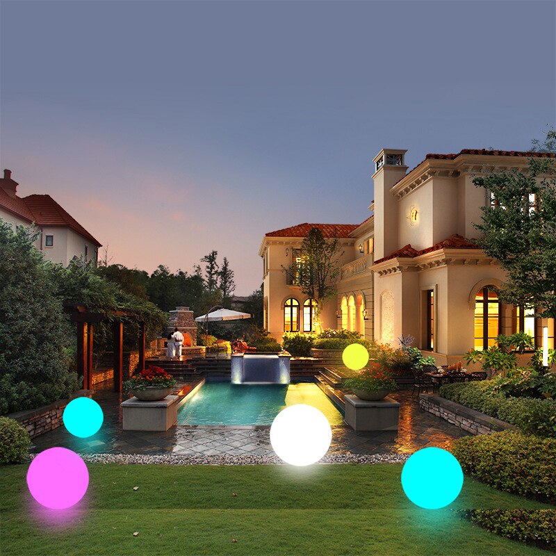 Télécommande RGB LED piscine flottante boule lumière extérieure jardin Patio paysage pelouse lumière barre lumineuse lampe de Table