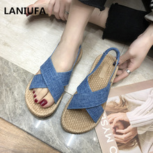 plus size 35-40 flats sandals women sandals slippers women female Gladiator walking flats Casual sandals shoes women Mujer #967