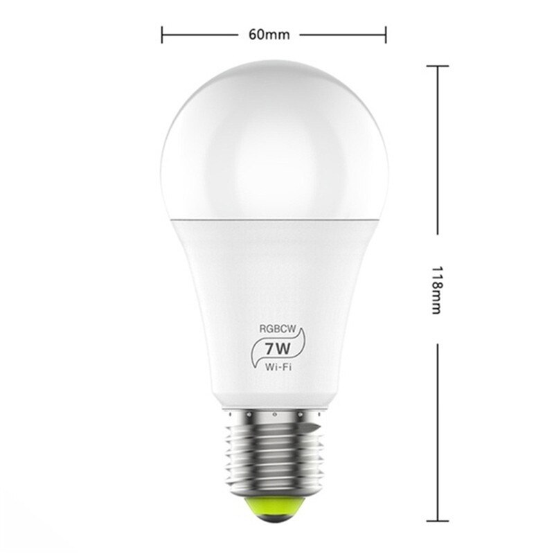 1Pc 7W E27 WiFi Smart Light Bulb Dimmable APP Control Wake-up Night Light Home Decor