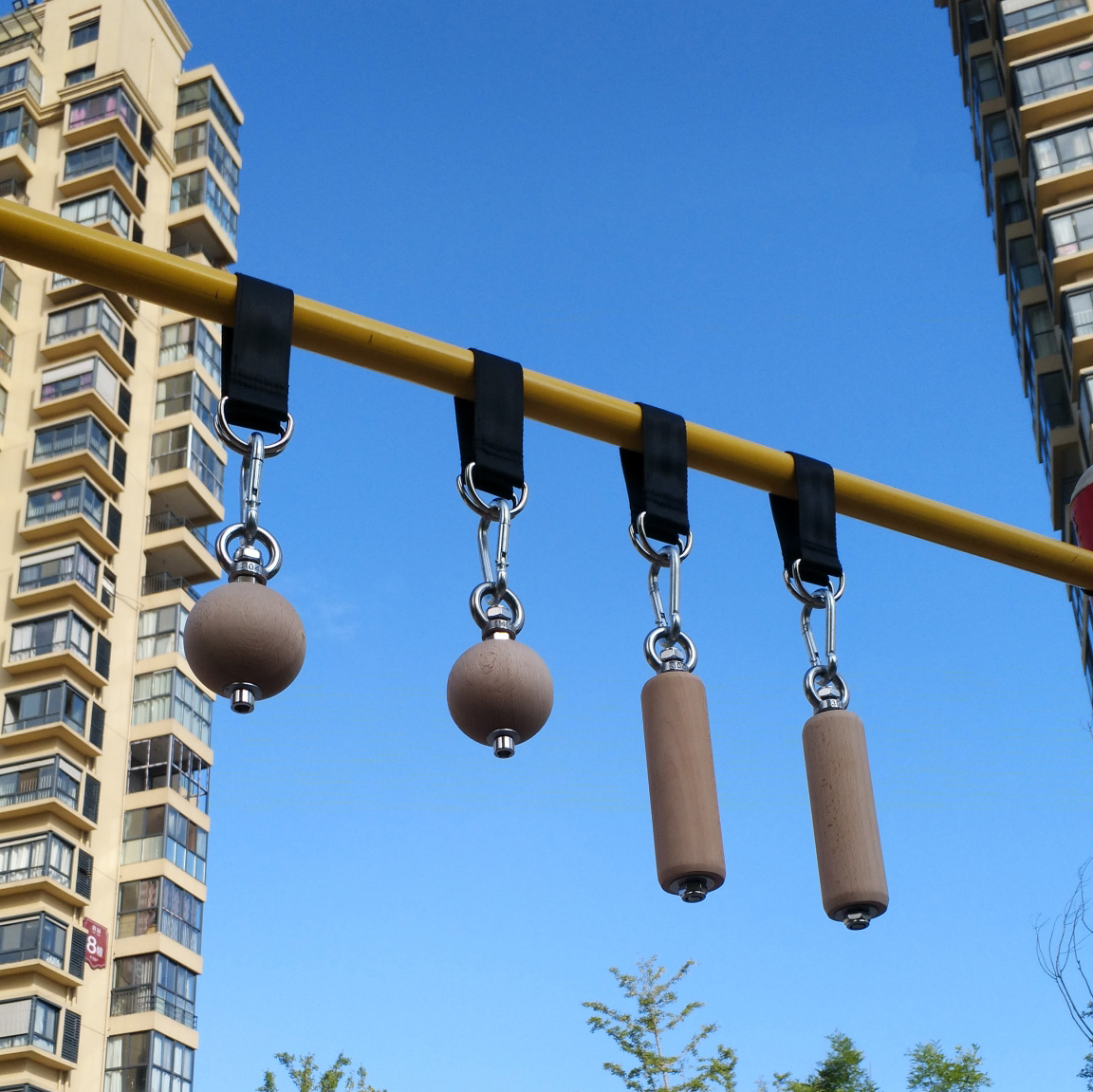 Wooden Finger Wrist Pull Up Hand Grip Balls Stick for Gym Rock Climbing Grippers Strength Training