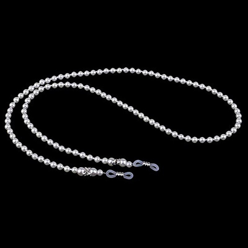 Lunettes de soleil à perles blanches pour hommes et femmes, 1 pièce, corde de support de cordon de chaîne pour lunettes de lecture