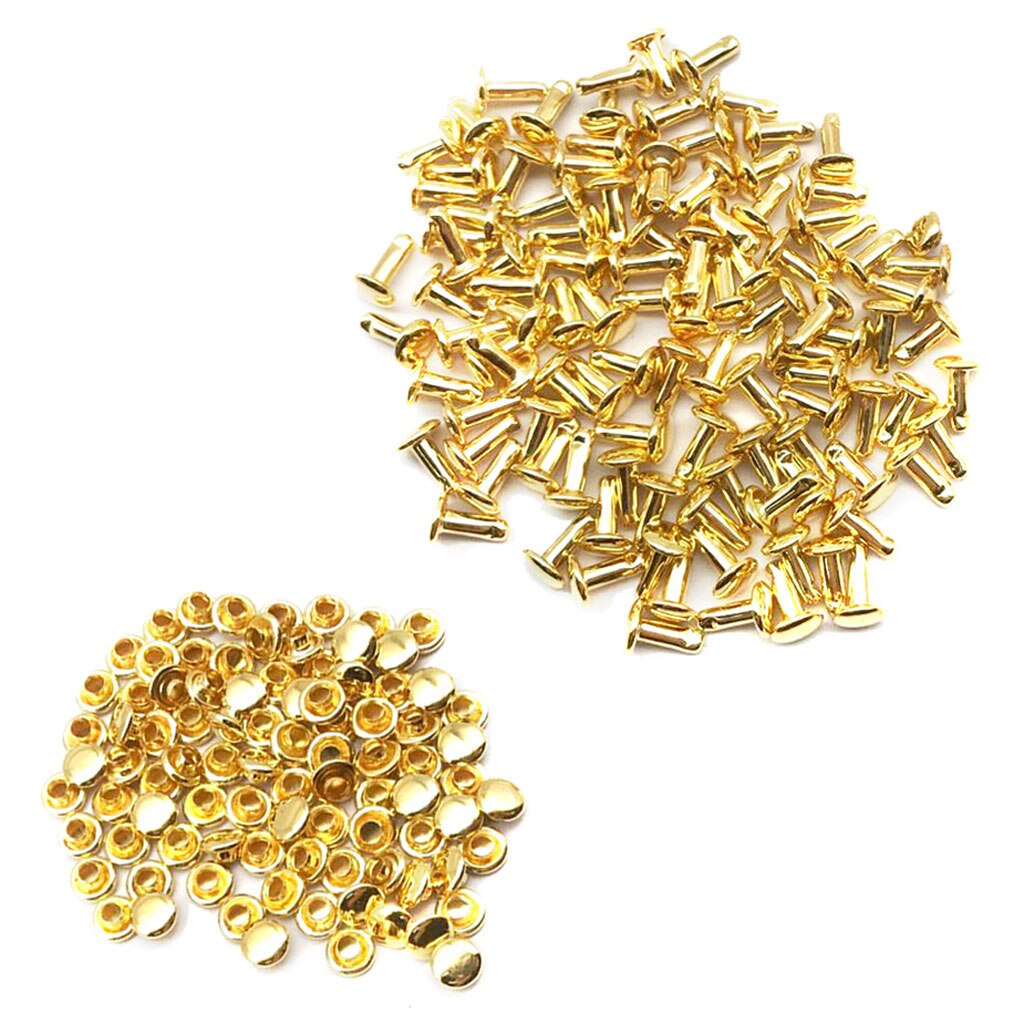 100 juegos 6x8mm remaches tapa doble broche rápido remache cuero artesanía cinturón Decoración