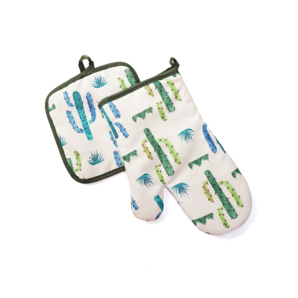 1 par de paños de cocina de Cactus de algodón de para cocinar soporte de olla de microondas para hornear horno de barbacoa manoplas de cocina guantes de cocina