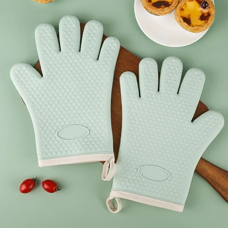 Barbecue Oven Gloves Anti-slip Heat Insulation Cooking Tools and Barbecue 1pair High Temperature Resistance Anti-scald Thicken