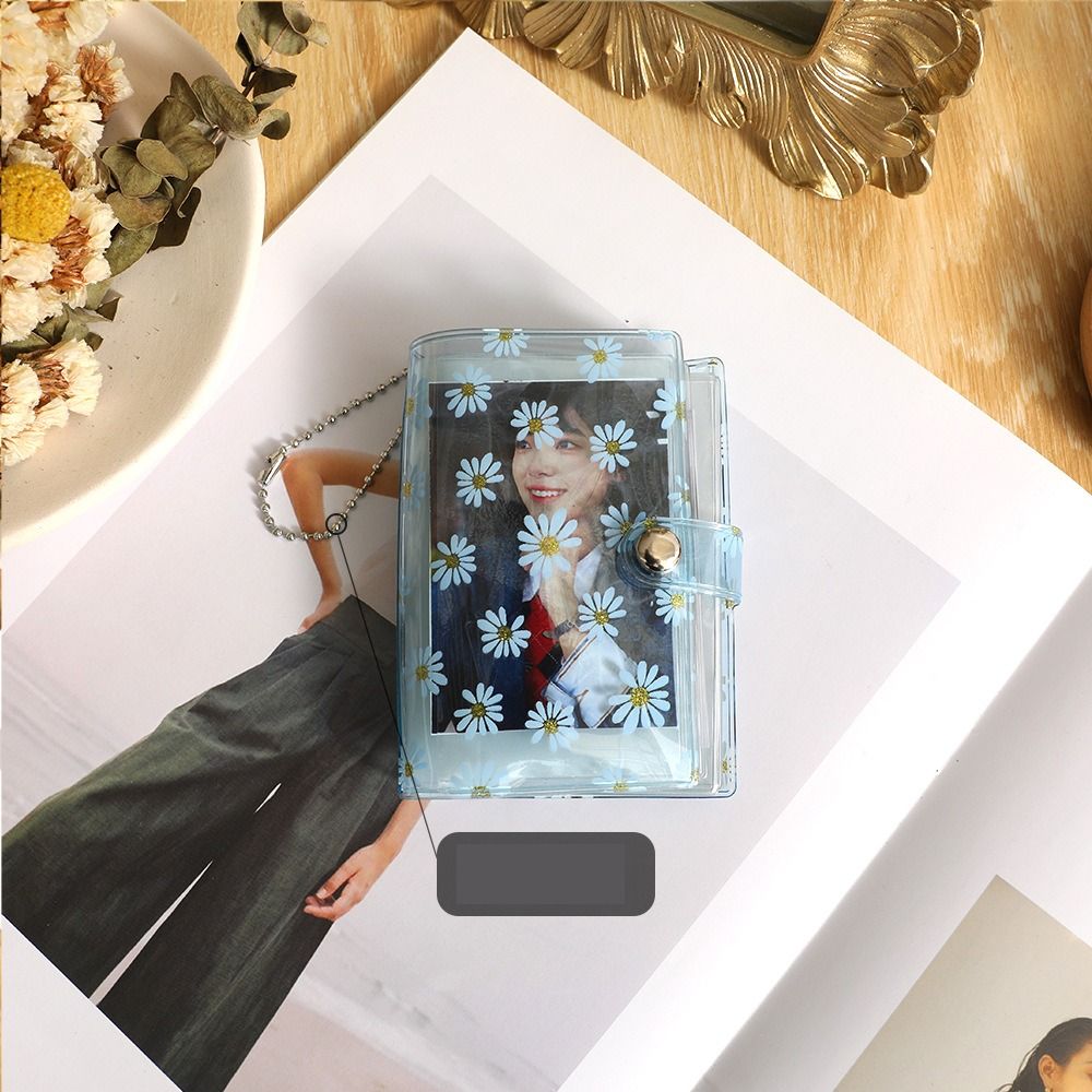 Mini porte-clés album photo Liberty, petit pendentif album photo avec porte-clés, porte-clés de poche de stockage photo portable ID, 2 ", 20: WHITE