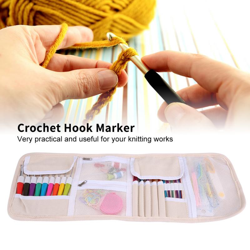 Knitting Cable Stitch Needle Kit Crochet Hook Marker Tape Measure Sewing Needles Embroidery Starter Kit Kid Craft