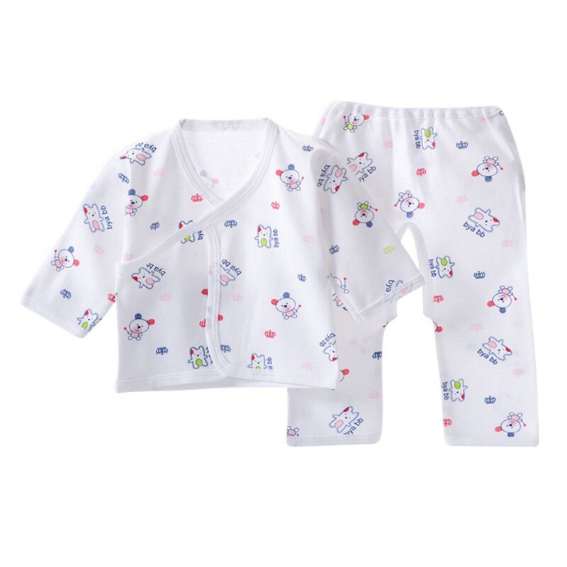 Smartbaby Ondergoed 2PCS Casual Kleding 0-3 M pasgeborene Baby Katoen Set Jongens Meisjes Pak Ademend cartoon Dier Patroon: L