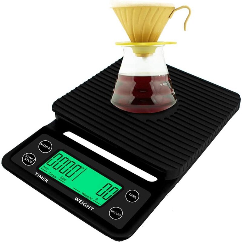 Coffee Scale With Timer, Digital Kitchen Food Scale, 5000G/0.1G Digital Coffee Scale With LCD Backlight Display