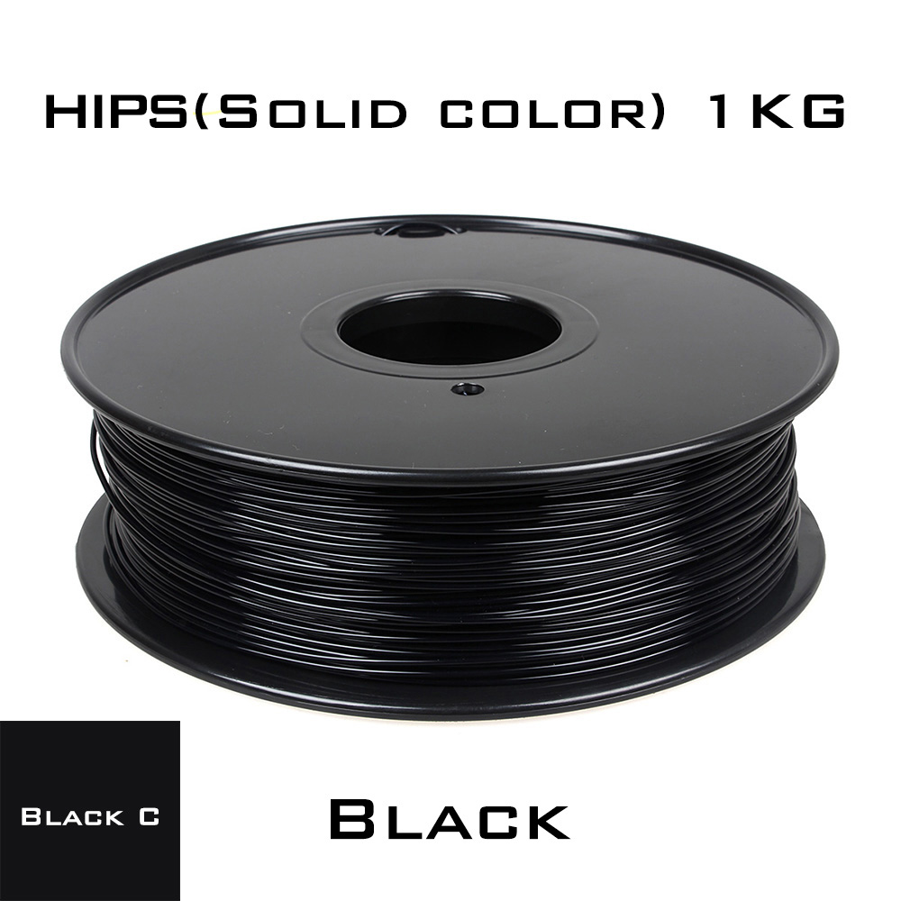 3dsway-filamento HIPS de plástico para impresora 3D, Material Reprap Makerbot de , 1,75mm, 1kg: HIPS 1.75 Black