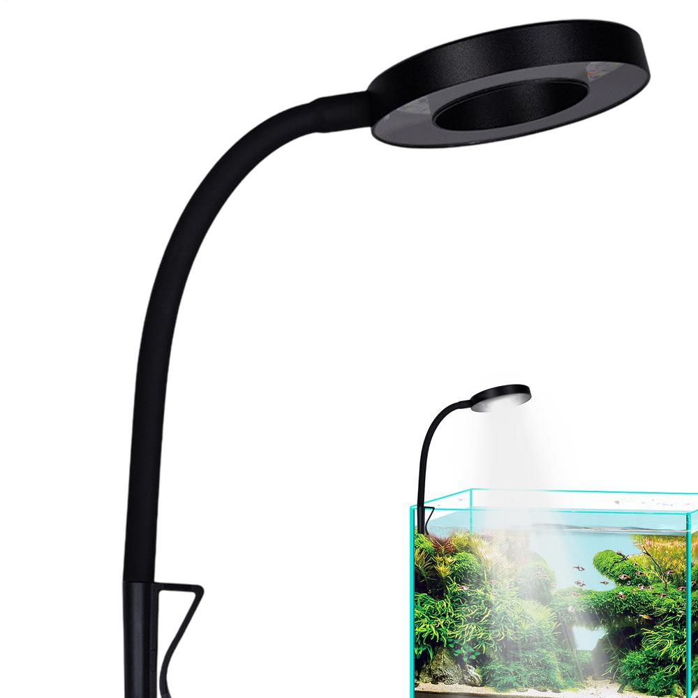 Aquarium Light Clip On Adjustable LED Aquarium Light Fish Light Lamp 360 Degree Flexible Waterproof Aquarium Light Plant: Red