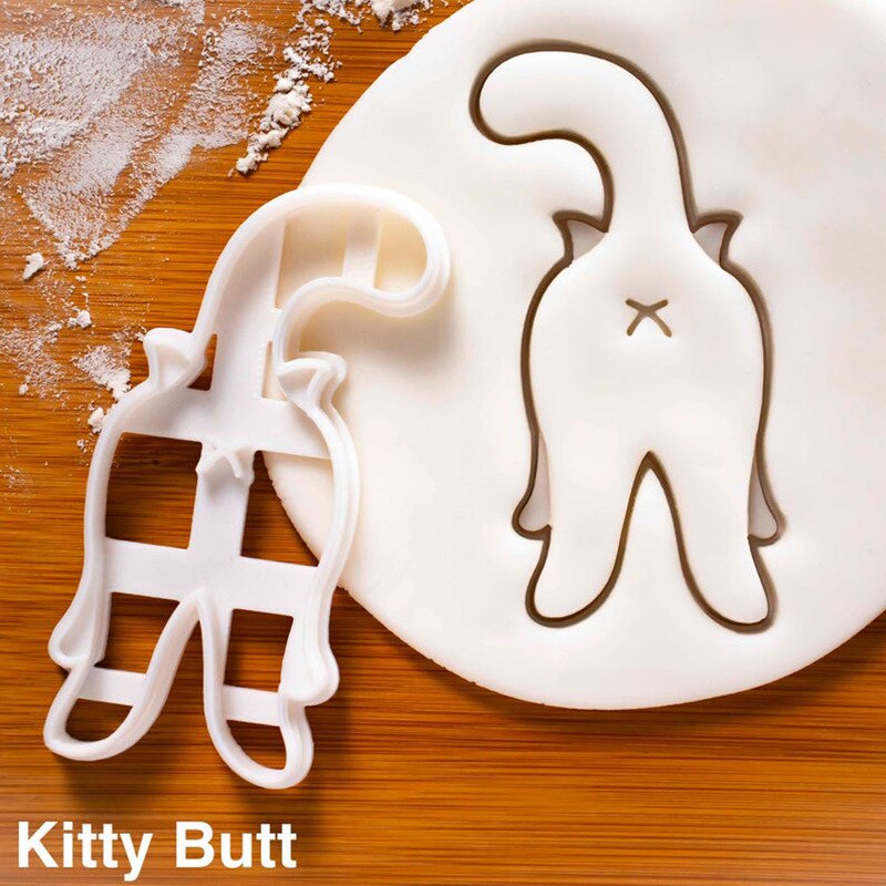 Stampo per biscotti a forma di gatto fai-da-te stampo per biscotti carino 3D gattino per gatti stampo per biscotti per bambini Bakeware stampo per biscotti strumenti di cottura: kitty butt