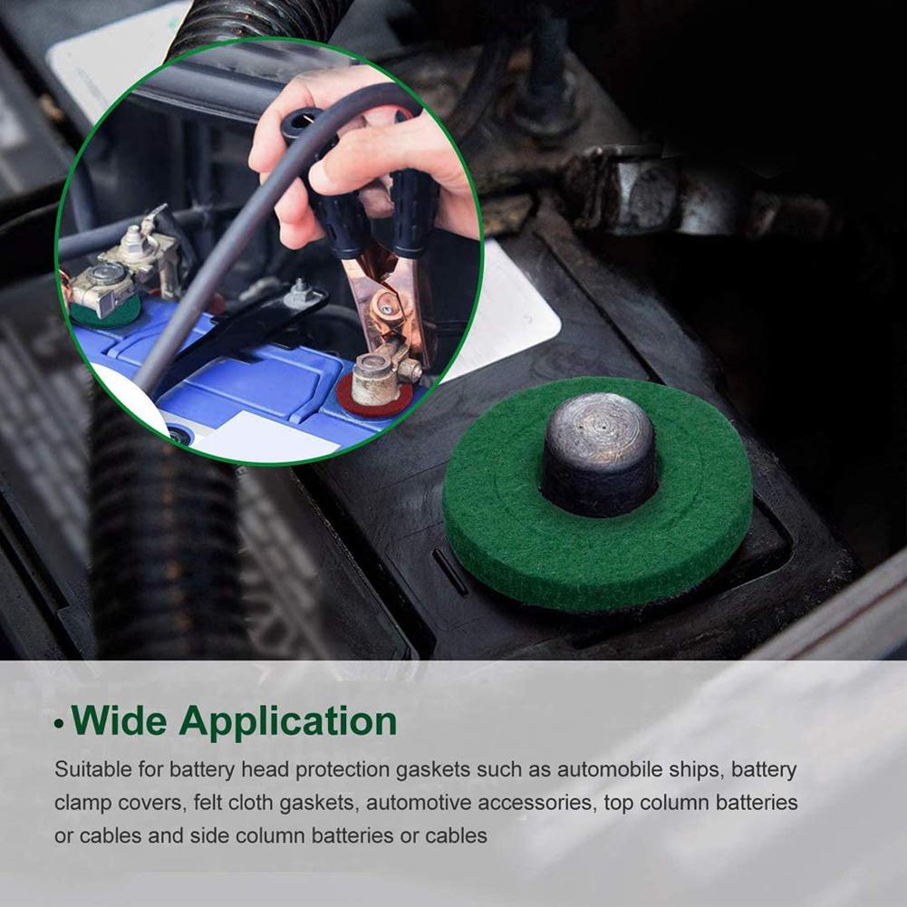 30 pcs Battery Terminal Anti Corrosion Fiber Washers Battery Terminal Protector Pads Automobile Fiber Washers Green/Red